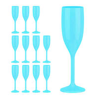 12xSEKTGLÄSER - Türkis, Kunststoff (0.15L) - Relaxdays