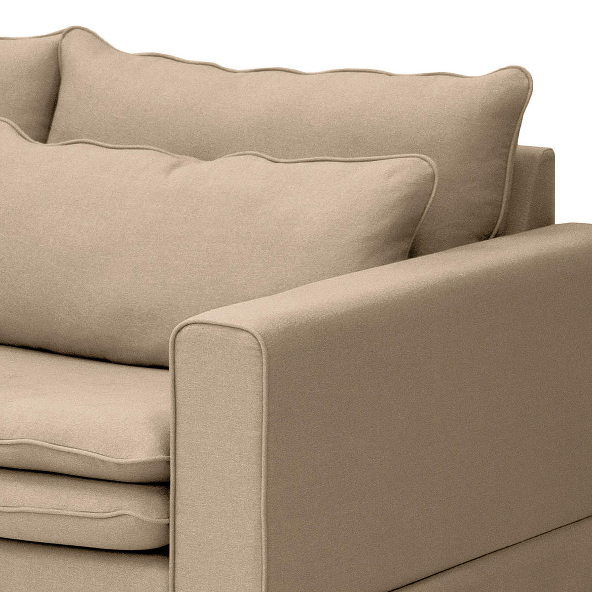 2,5-SITZER SOFA mit Husse - Webstoff - Hellbraun, Textil (180/82/104cm) - home24