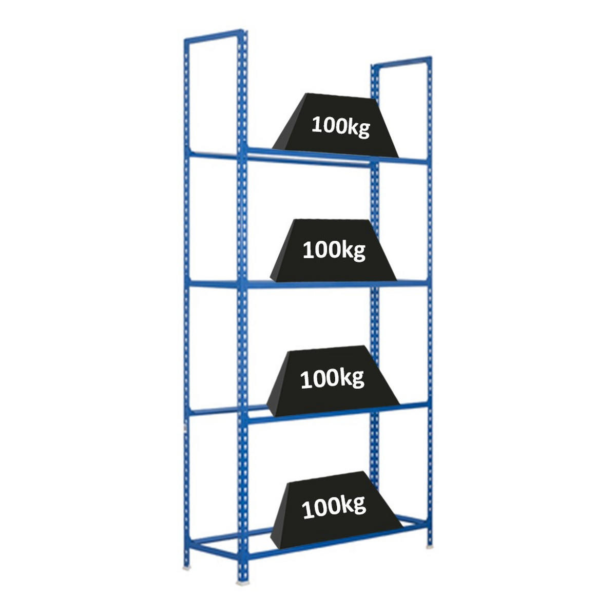 REIFENREGAL Metal Shark NO.1 HxBxT 200 x 120 x 30 cm 4 Ebenen 16 Reifen Blau - Blau, Metall (120/200/30cm) - PROREGAL
