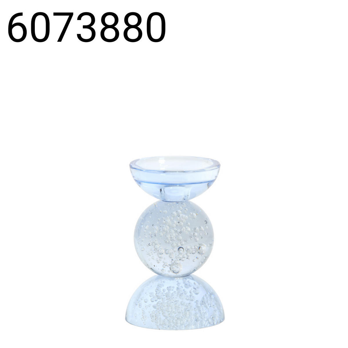 KERZENSTÄNDER Itinga - Blau - 9.5/9.5/15.5 cm - Blau, Glas (9.5/15.5/9.5cm) - Light & Living