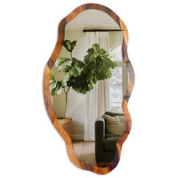 SPIEGEL 90x45 cm asymmetrisch mit Druck - Holzessenz - Transparent, Glas (45/90/0.4cm) - TULUP