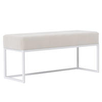 POLSTERBANK PURE 90 cm Metallgestell, Weiß / Creme - Creme/Weiß, Textil/Metall (90/44/30cm) - Idohome
