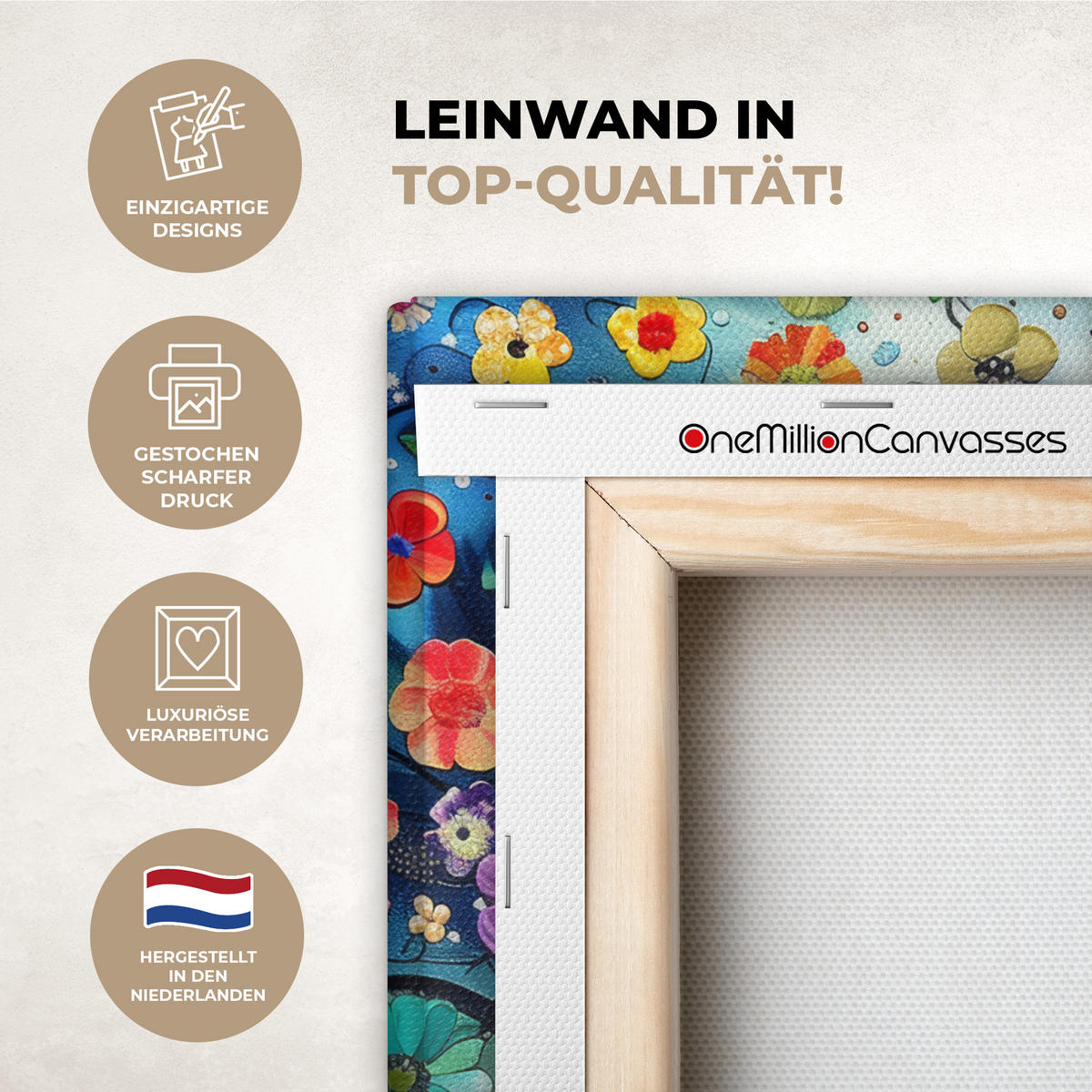 SLIKA NA PLATNU Cvetoče drevo 20x20 cm - temno modra, tekstil (20/20cm) - MuchoWow