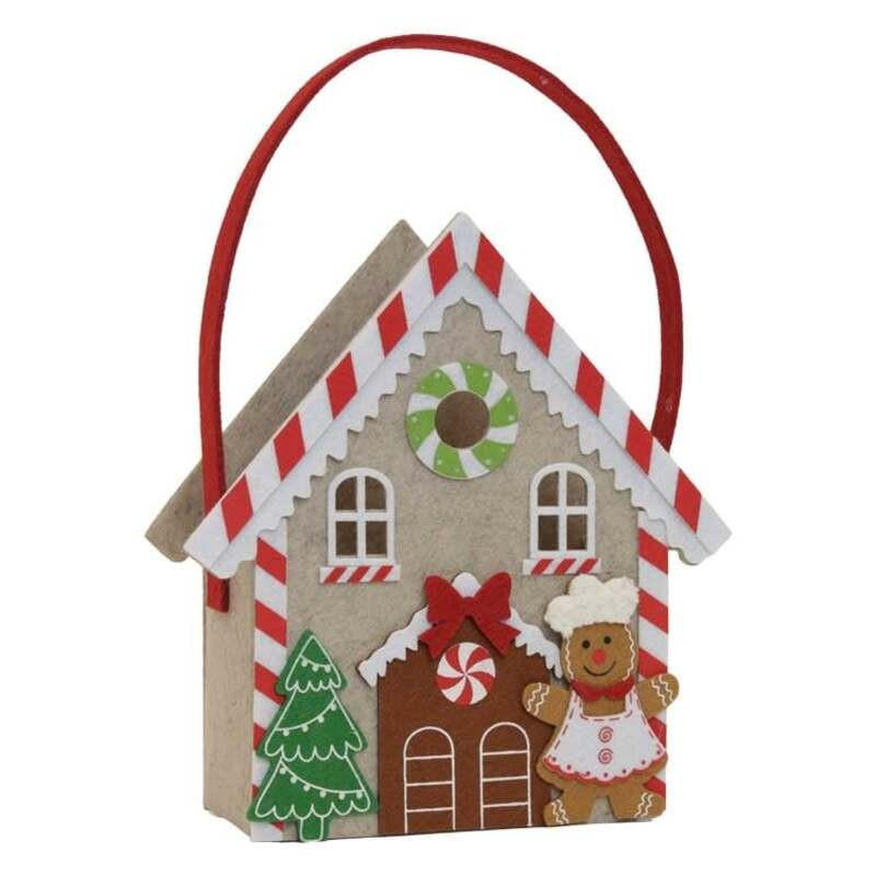 UNIQUE Living - Geschenktüte Weihnachten - 20x7,5x22cm - Mehrfarbig - Multicolor, Textil (20cm) - Unique Living