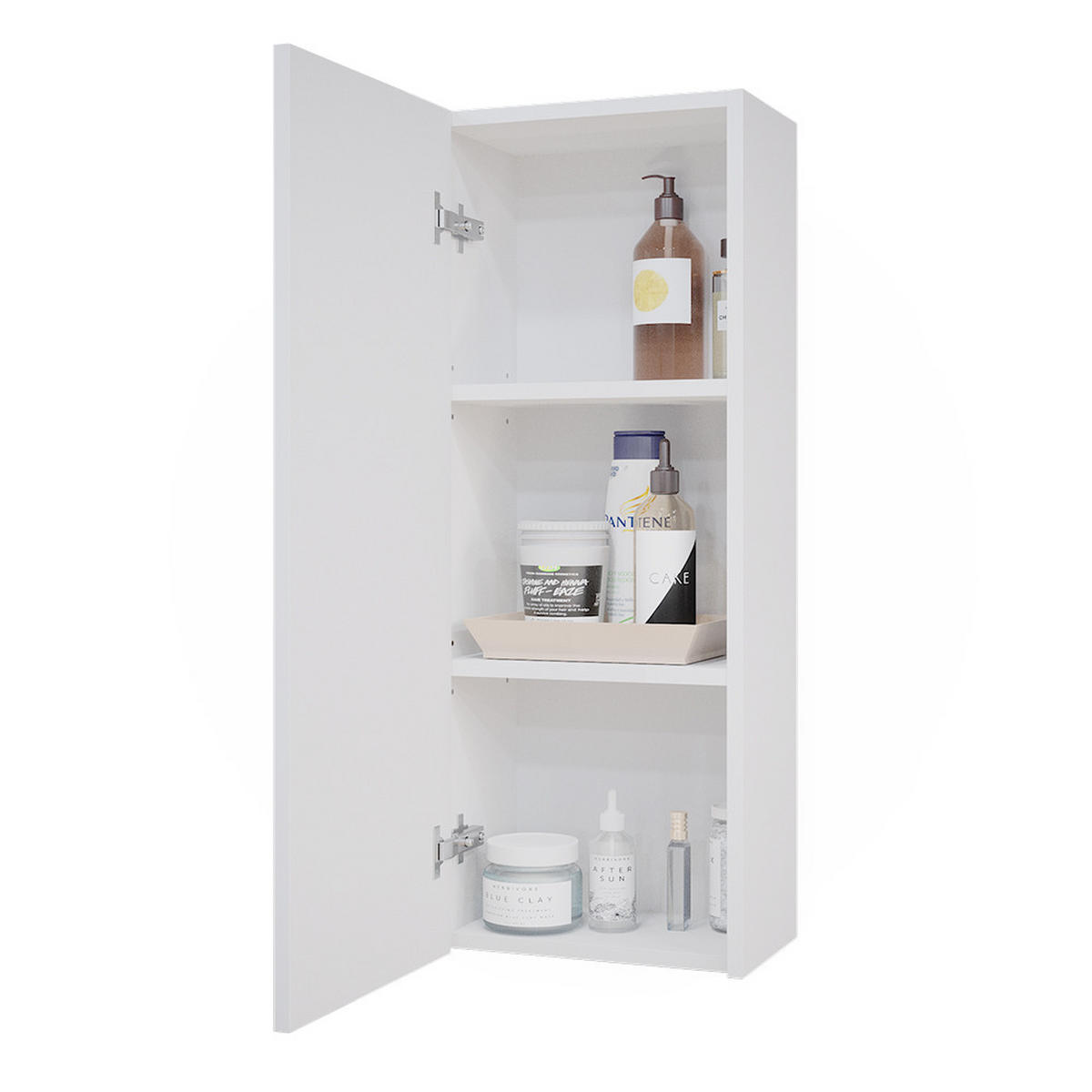 BADSCHRANK Gloria Weiß 33 x 84 cm mit 2 Regalböden - Weiß, Holzwerkstoff (33/84/21.6cm) - Vicco