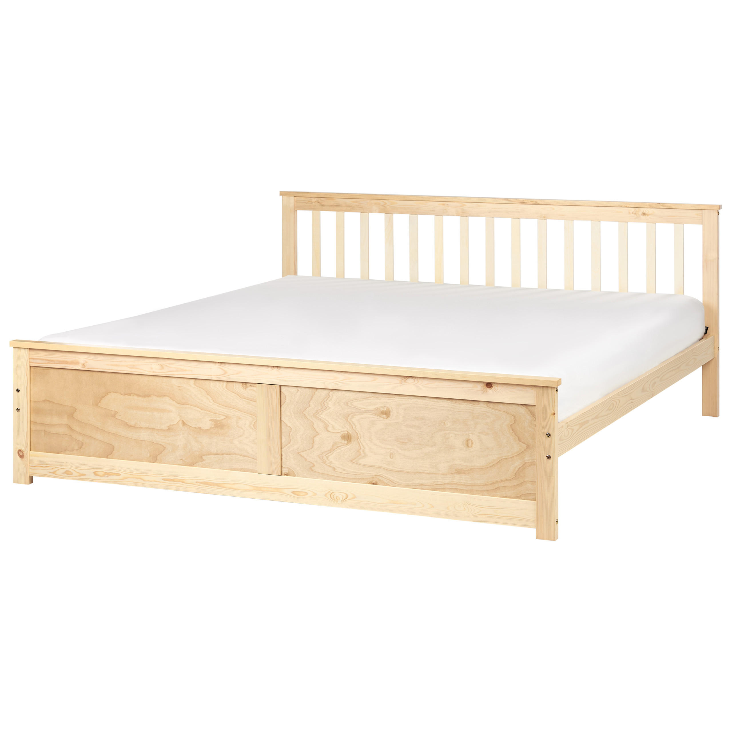 BETT mit Lattenrost 180x200 cm Heller Holzfarbton Olendon - Hellbraun, Holz (180/200cm) - Beliani