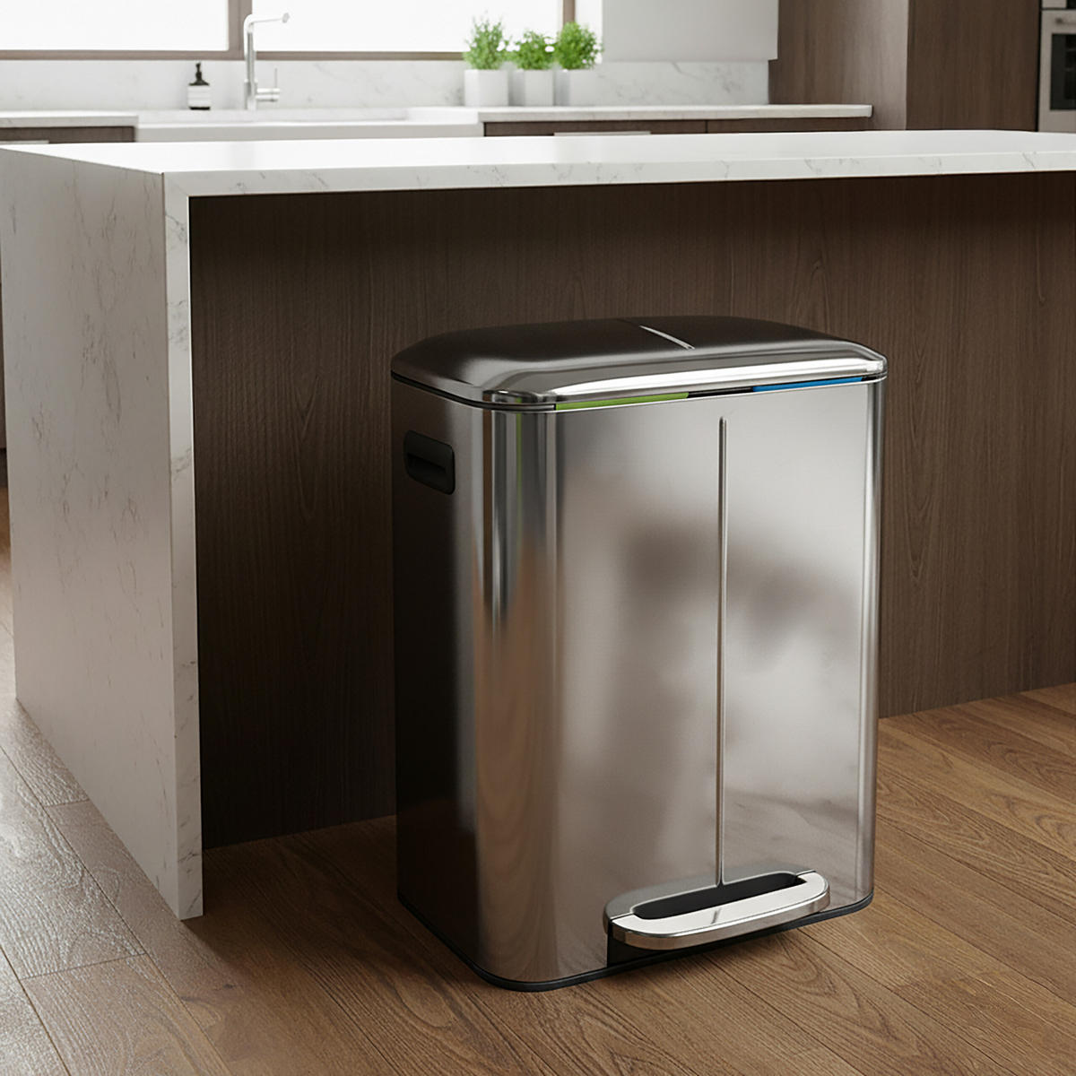 MÜLLEIMER - Silberfarben, Kunststoff/Metall (44.5/60/41cm) - Relaxdays