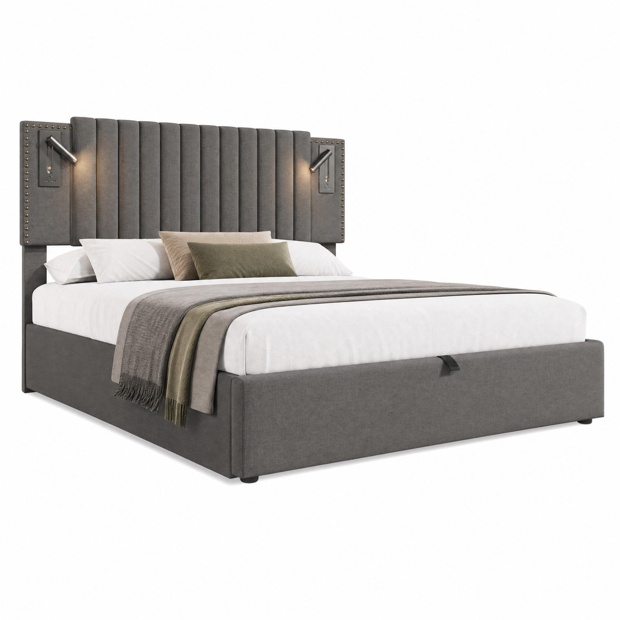 Meubliv Polsterbett Grau 160x200 cm