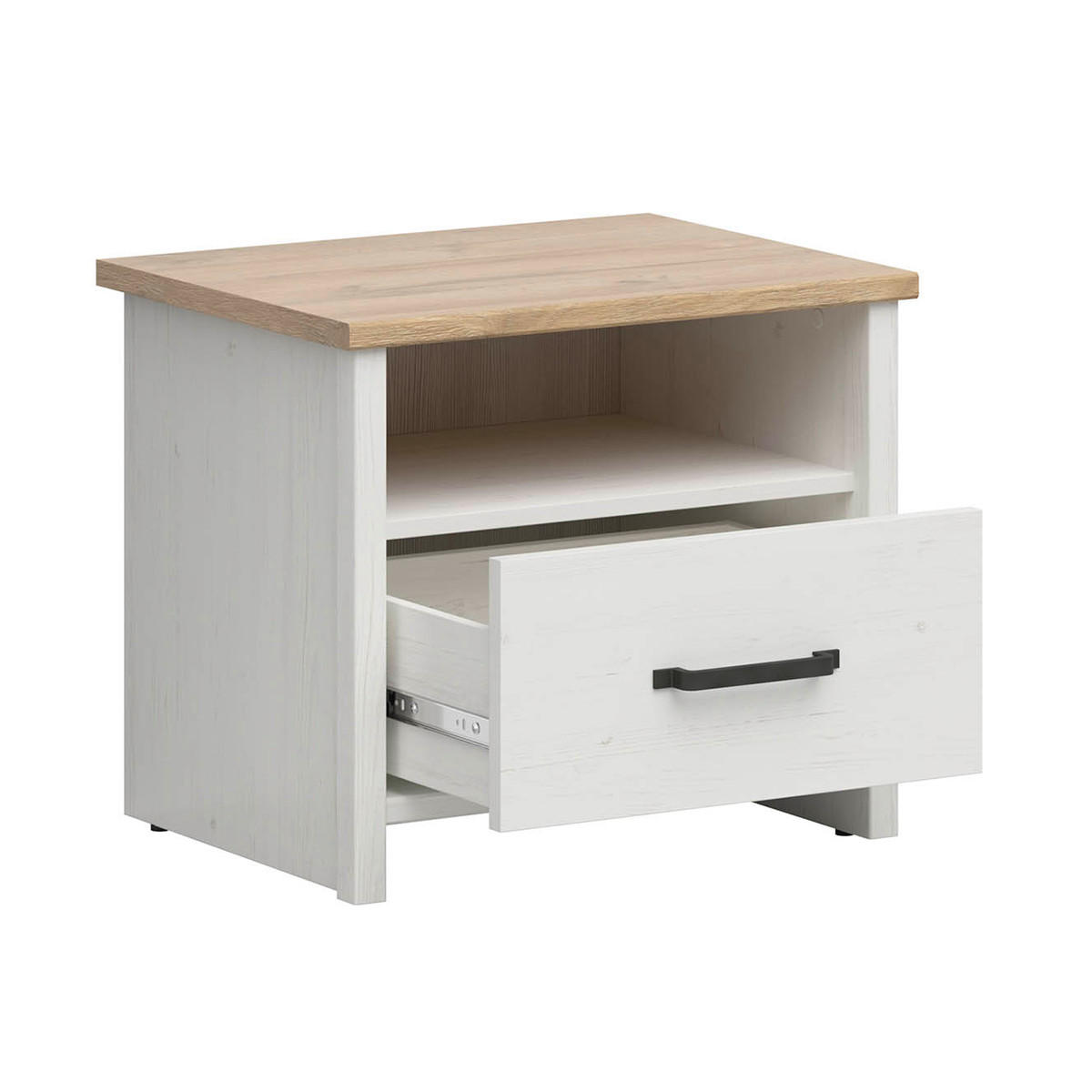 NOČNÍ STOLEK Aksel Bílá - bílá, kompozitní dřevo (55/47.5/42.5cm) - Petits-meubles
