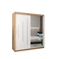 SCHWEBETÜRENSCHRANK 200/180/62 2-türig - Silberfarben/Weiß, Holz/Kunststoff (180/200/62cm) - Abiks Möbel
