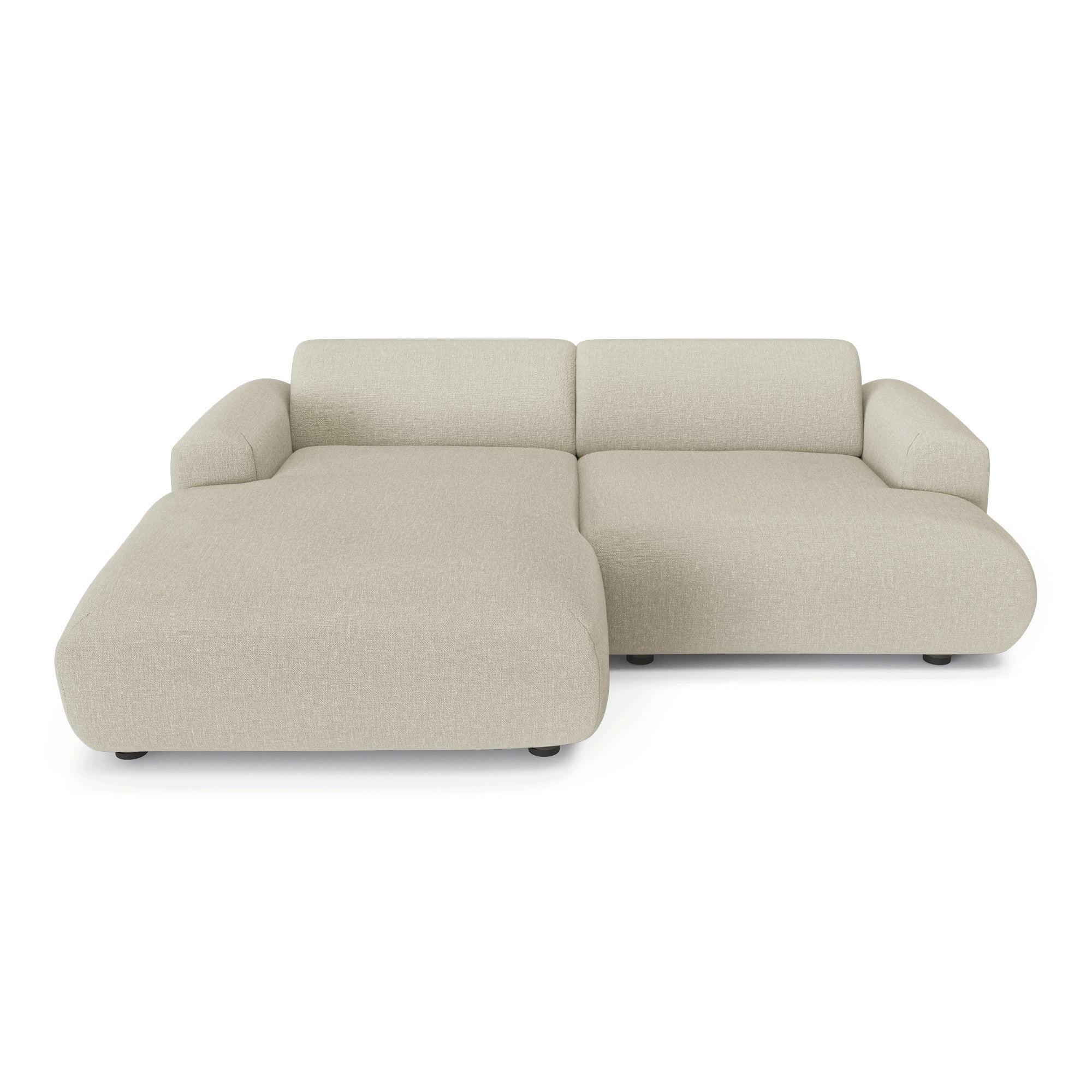 ECKSOFA links Tissu tramé Beige 266cm - Beige, Textil (165/266cm) - Sia Home