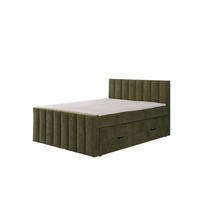 BOXSPRINGBETT VELTRA mit Topper und Bettkasten, Grün, 180x200 cm - Grün, Textil (180/200cm) - KS Home Concept