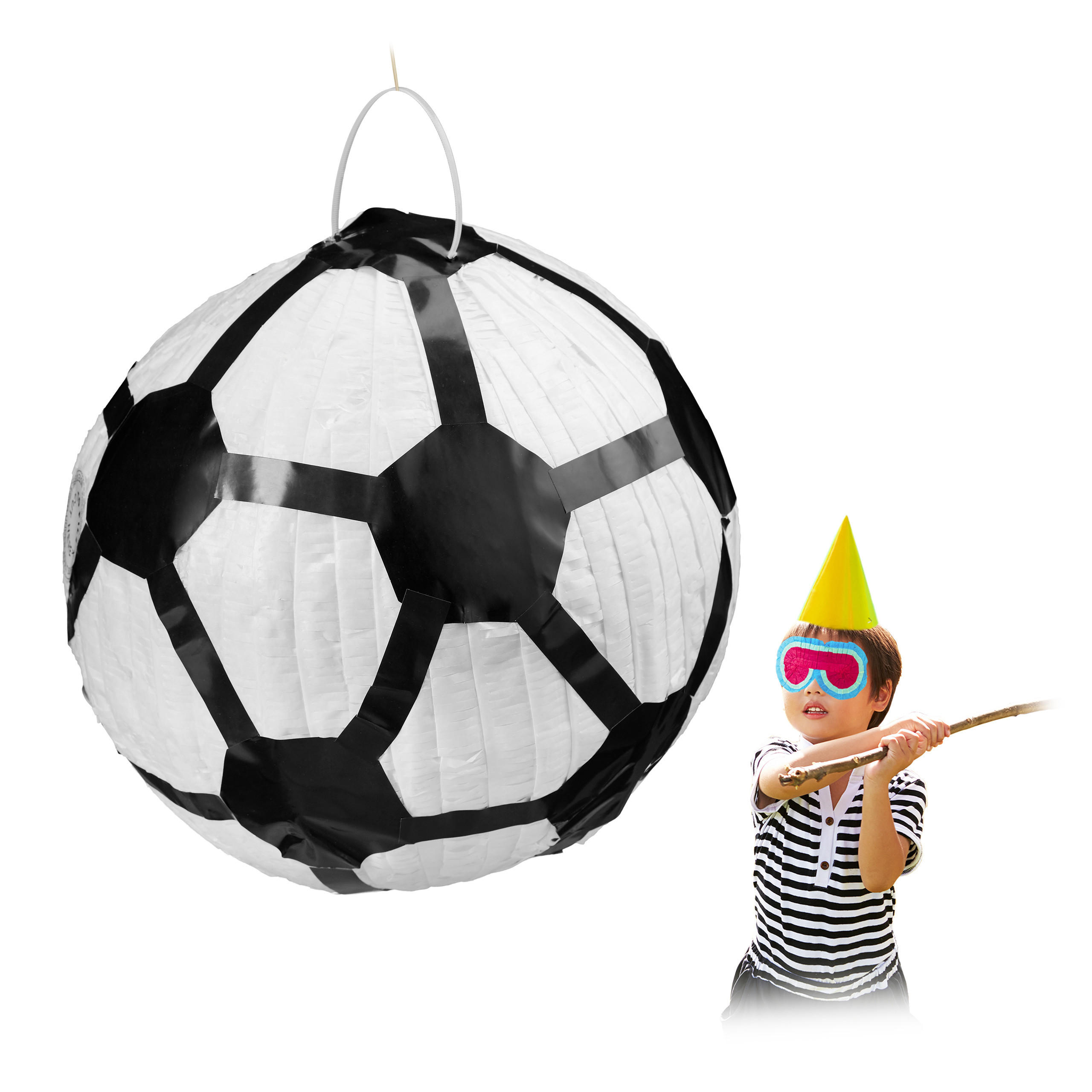 PINATA Fußball - Multicolor, Papier (29/29/29cm) - Relaxdays