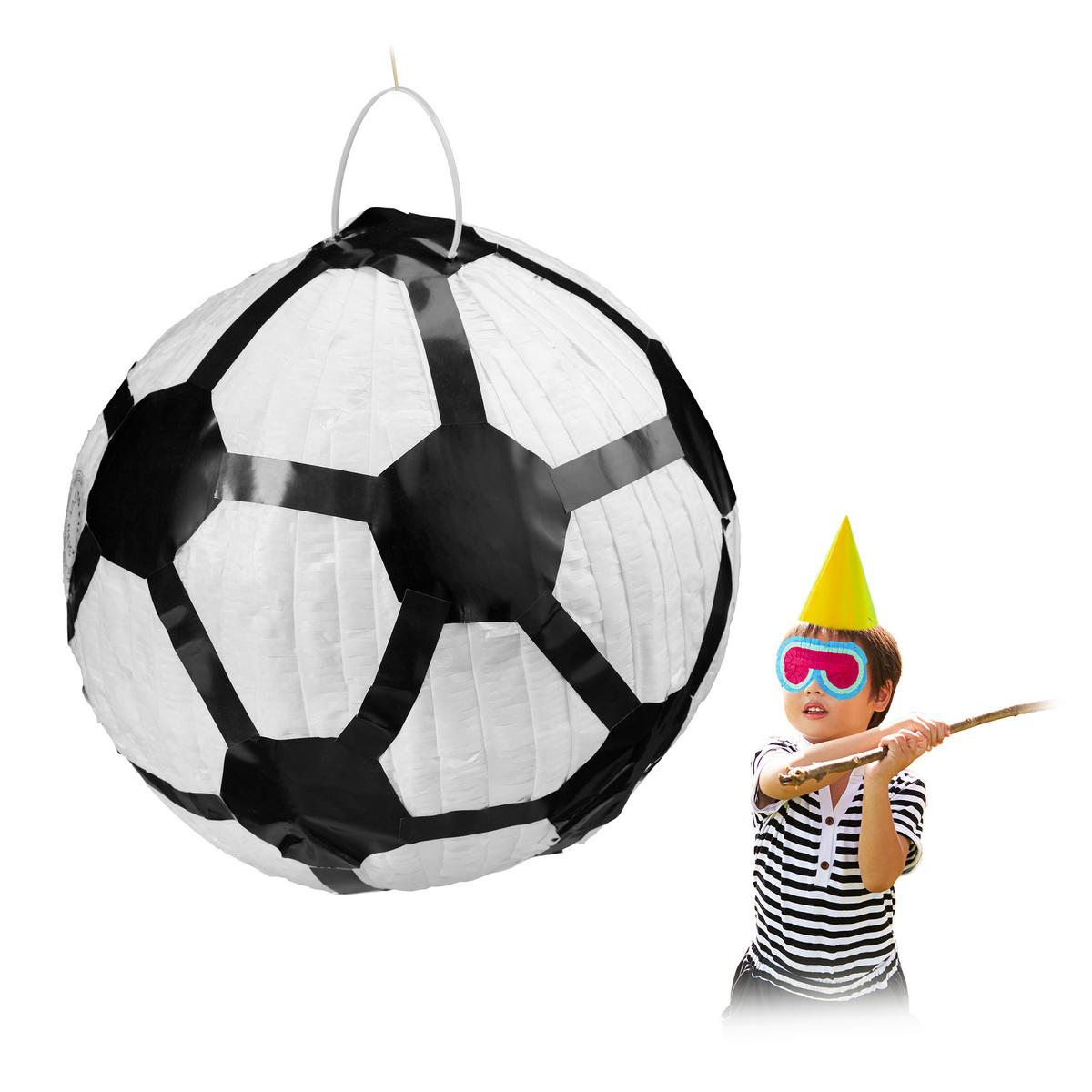 PINATA Fußball - Multicolor, Papier (29/29/29cm) - Relaxdays