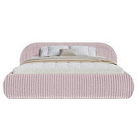 POLSTERBETT Shels Low Rosa 140x200 cm - Pink/Schwarz, Kunststoff/Textil (140/200cm) - Selsey