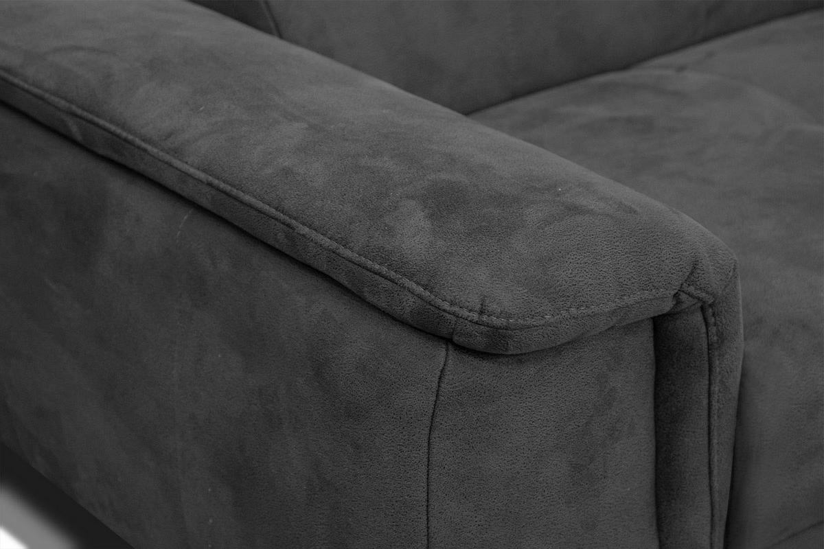 ECKSOFA FIERO 4-Sitzer, dunkelgrau - Dunkelgrau/Schwarz, Holzwerkstoff/Textil (288/170cm) - Courtois Laville