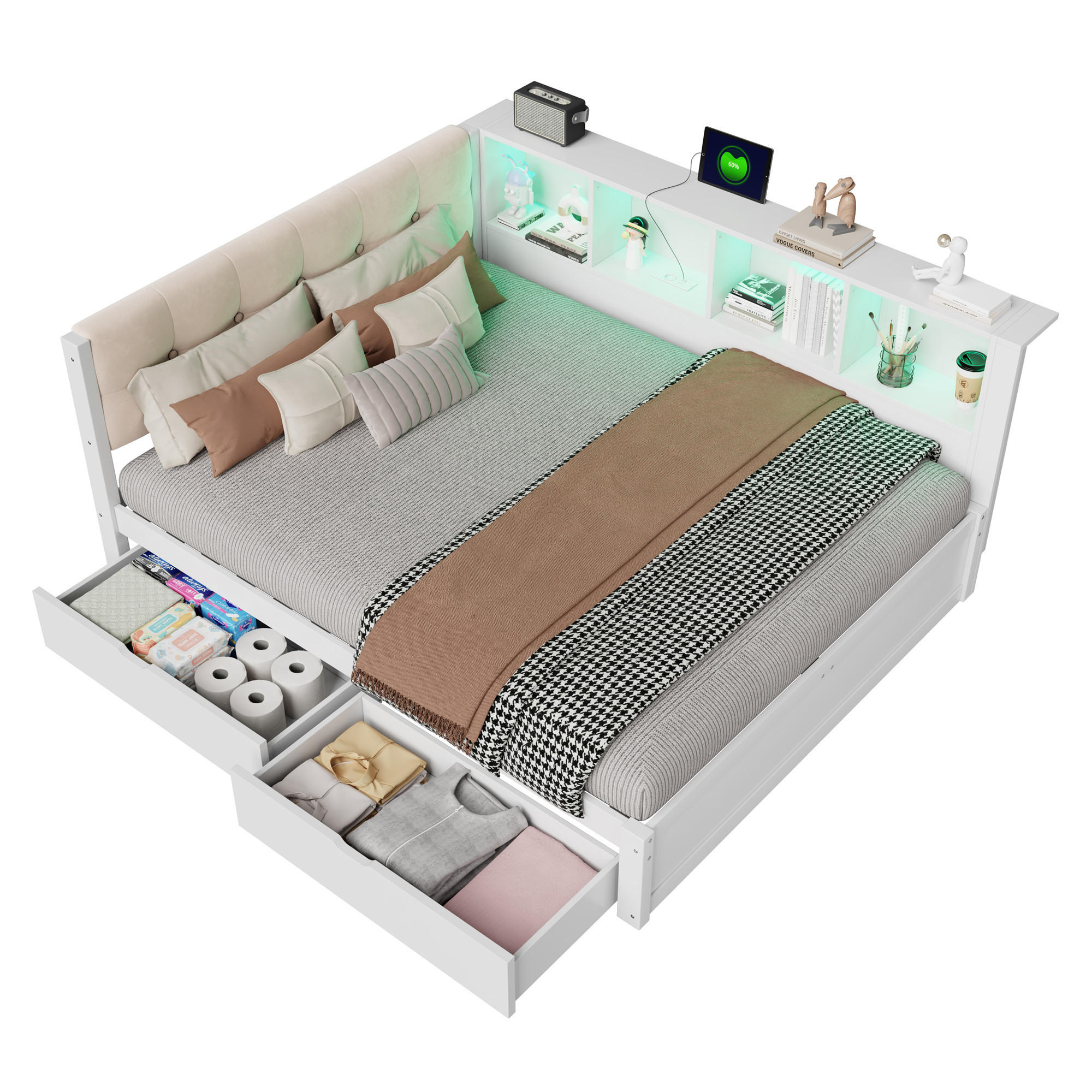 Chicfurn Bett Weiß 140x200 cm