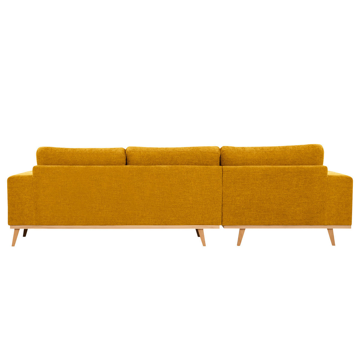 ECKSOFA mit Longchair - Gelb/Buchefarben, Buchenholz/Textil (281/153cm) - home24