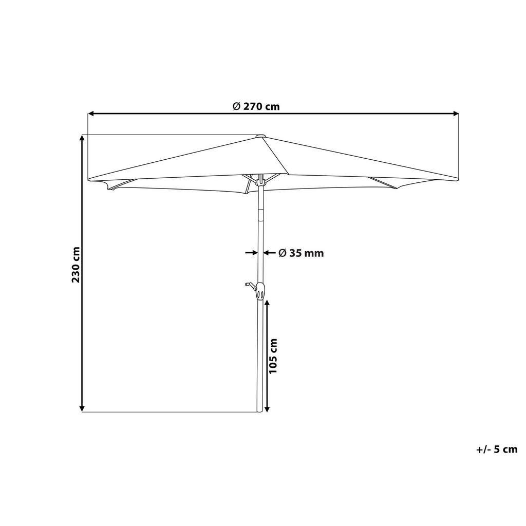 Thumbnail - Beliani Sonnenschirm, Blau, Grau, Textil, 270x270 cm, Sonnen- & Sichtschutz, Sonnenschirme