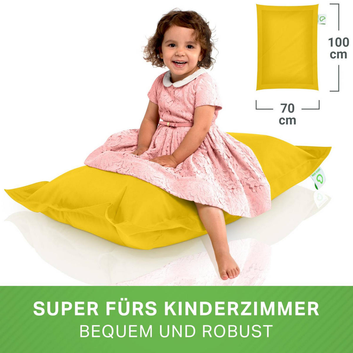 KINDER-SITZSACK 70x100cm - 70 Liter - Gelb, Textil (70/10/100cm) - Green Bean