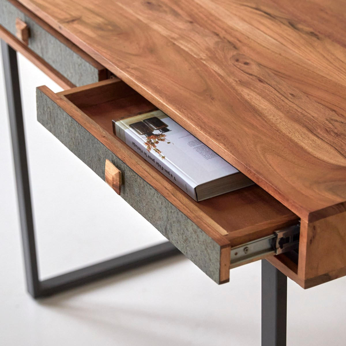 SCHREIBTISCH Temis Natur aus Akazie - Naturfarben, Holz (55/115/76cm) - Tikamoon