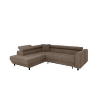 ECKSCHLAFSOFA Vena III mit Schlaffunktion und Bettkasten, Links montierbar, Cappuccino - Cappuccino, Holz (199/254cm) - Homesy
