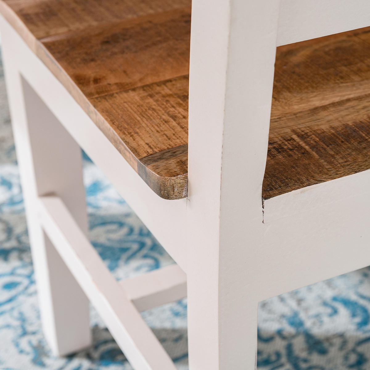 ESSZIMMERSTUHL - Mango massiv, 2er-Set - Braun/Weiß, Holz (48/102/54cm) - home24