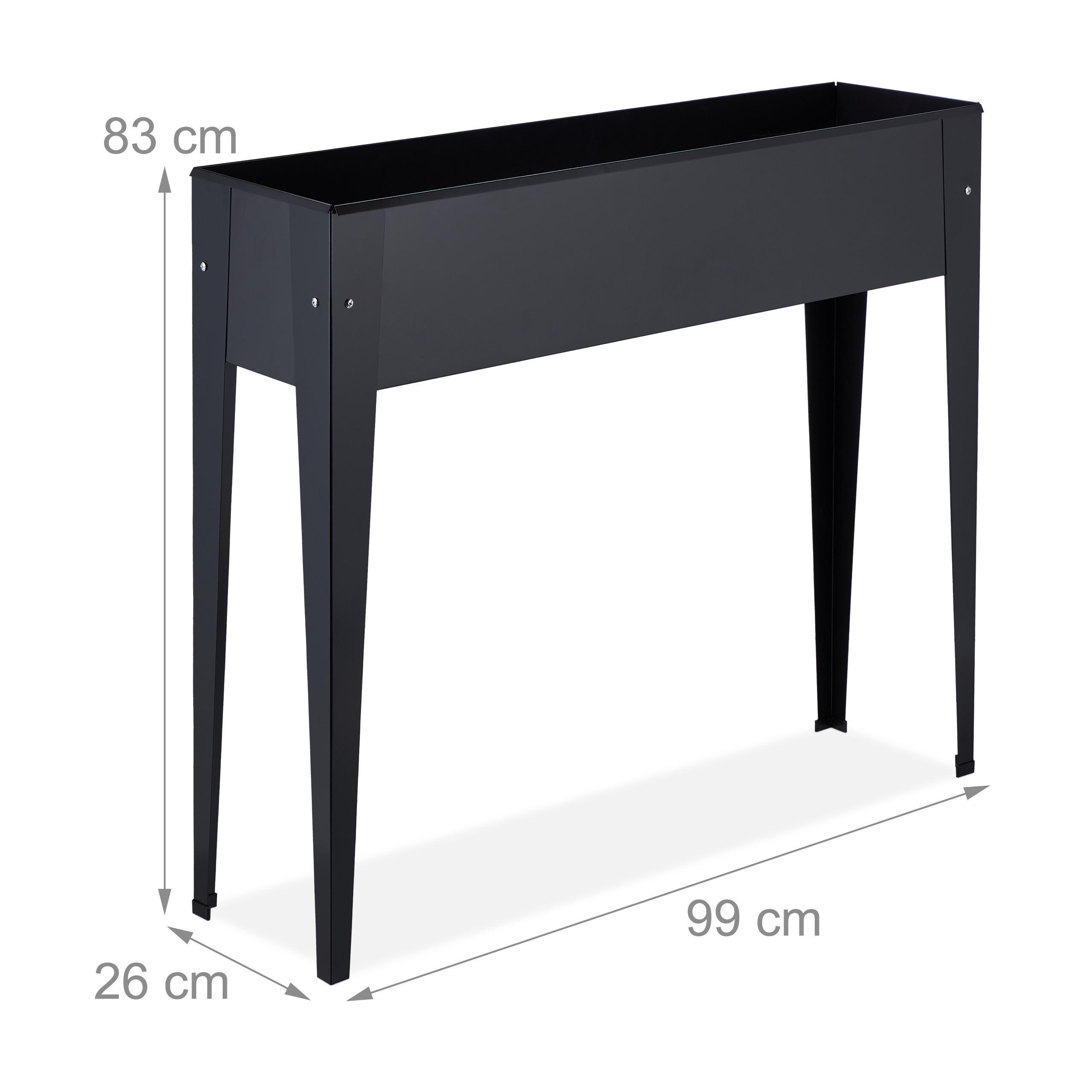 Thumbnail - Relaxdays Hochbeet, Schwarz, Metall, 99x83x26 cm, Gartenzubehör, Hochbeete