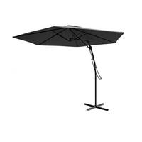 SONNENSCHIRM Kojki 300 cm - Schwarz/Grau, Metall (300/300cm) - MIRJAN24