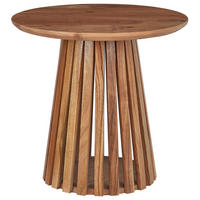 COUCHTISCH Akazienholz dunkelbraun rund 50 cm Mesilla - Dunkelbraun, Holz (50/50/48cm) - Beliani