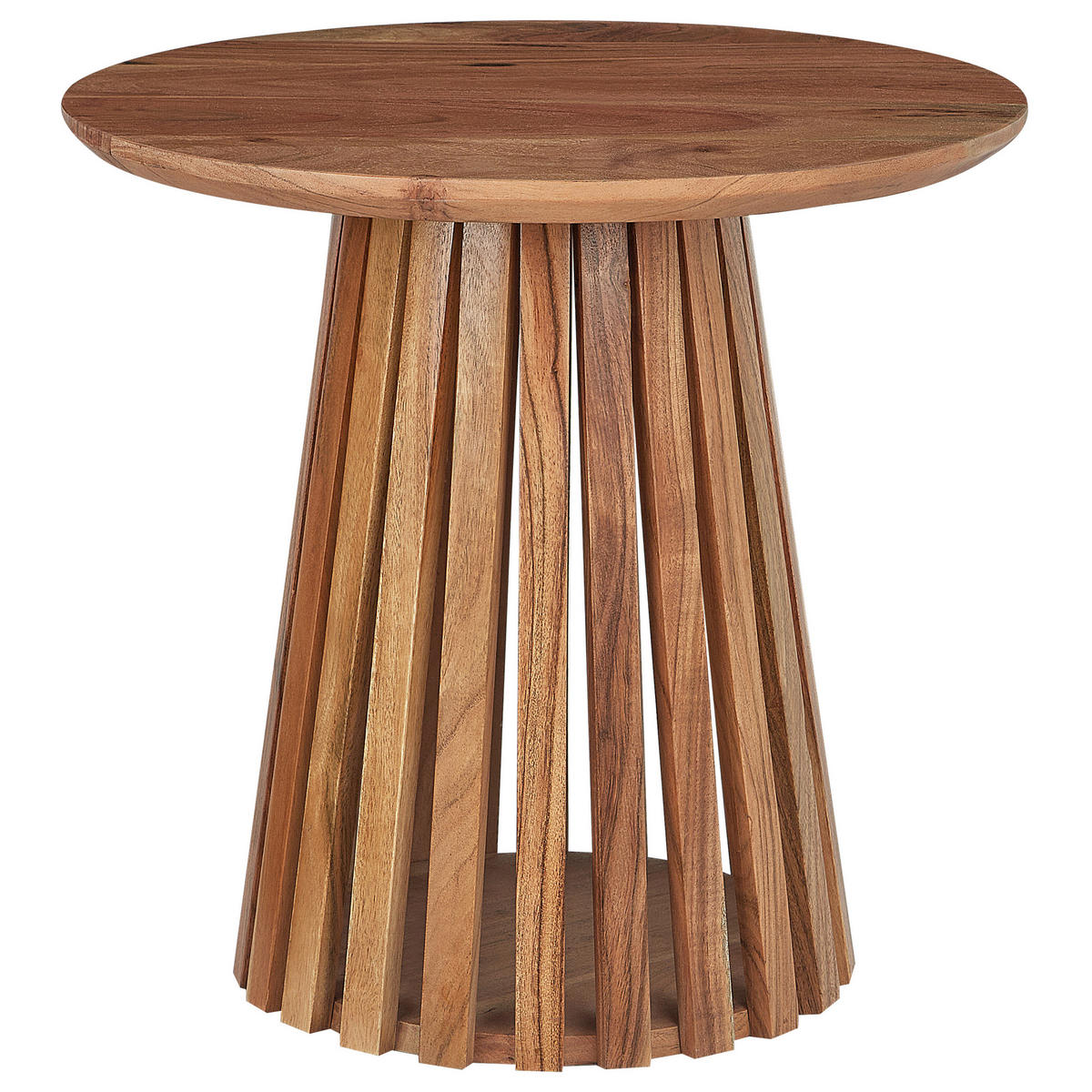 COUCHTISCH Akazienholz dunkelbraun rund 50 cm Mesilla - Dunkelbraun, Holz (50/50/48cm) - Beliani