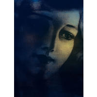 FOTOTAPETE Gesicht 200 x 280 cm - Blau, Papier (200/280cm) - Sanders & Sanders