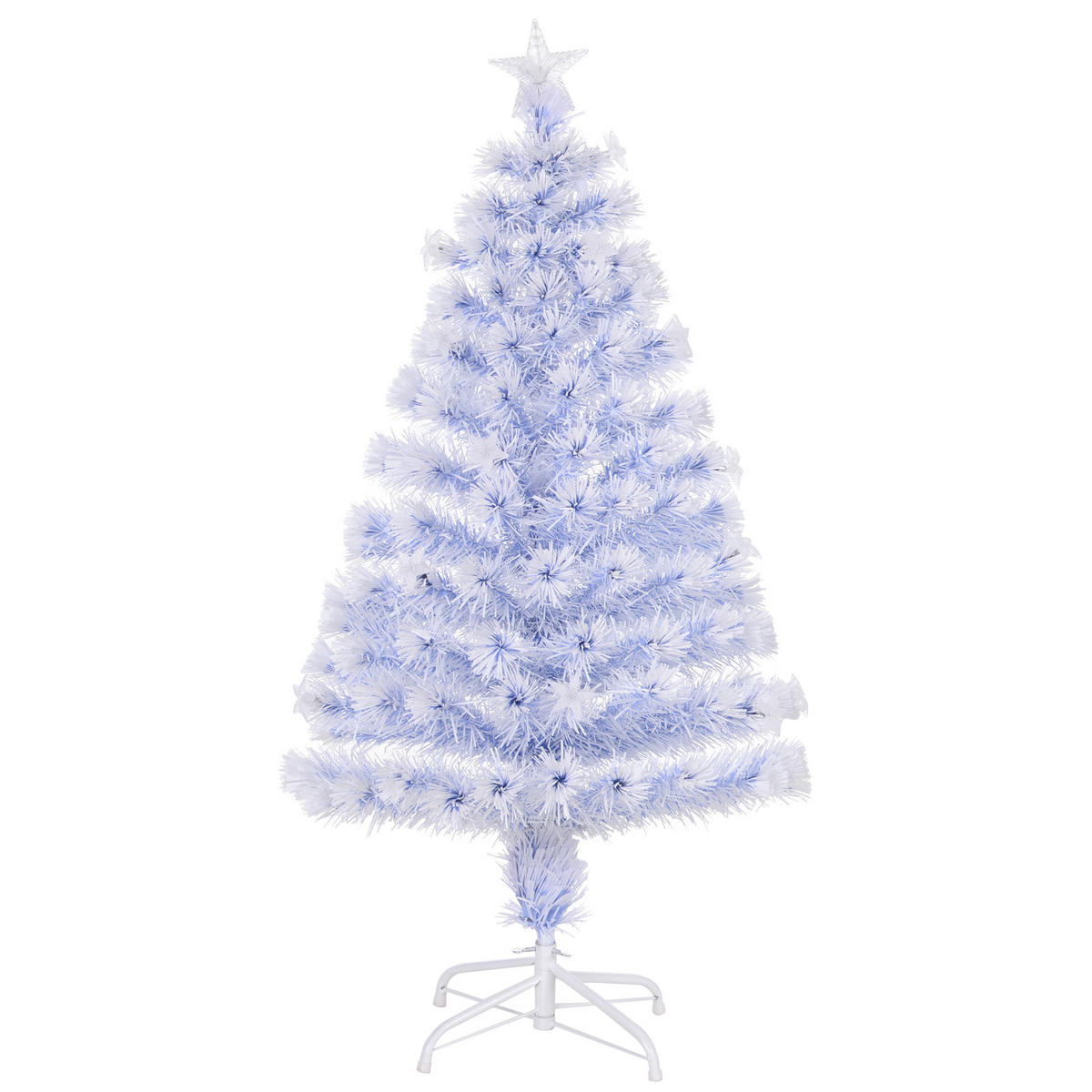 WEIHNACHTSBAUM, 120 cm, PVC, Metall, Weiß+Blau - Multicolor, Kunststoff (120cm) - HOMCOM