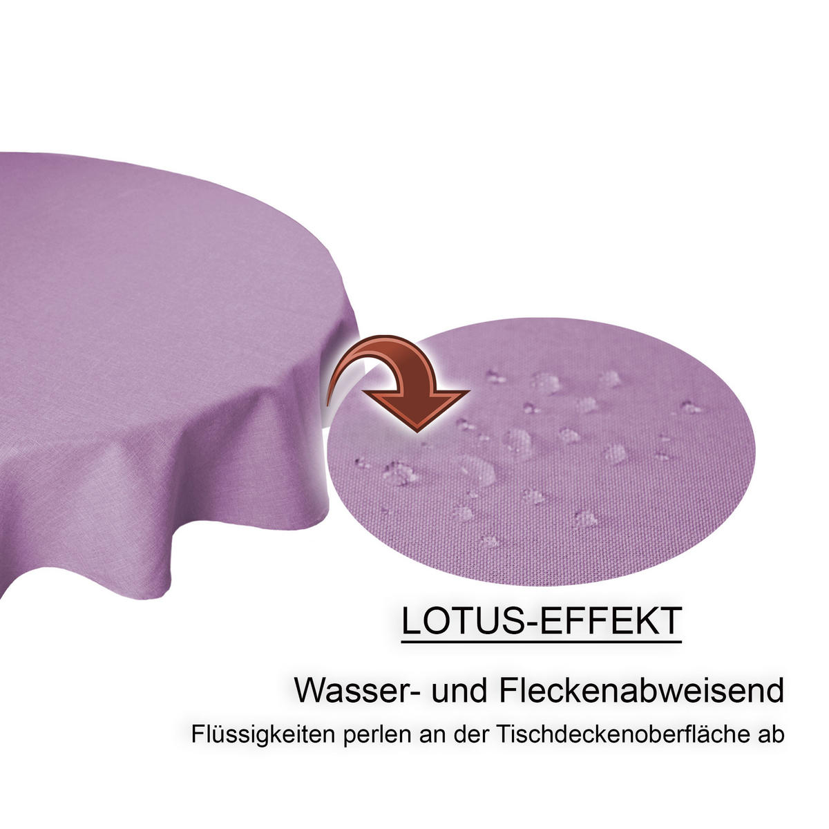 TISCHDECKE Leinenoptik 140 cm rund Flieder - Flieder, Textil (140cm) - TiborTex