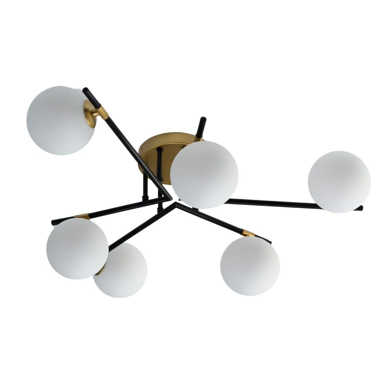 DECKENLEUCHTE Mattina, Schwarz und gold, 81cm - Goldfarben, Glas (81/81/25cm) - KOSILUM