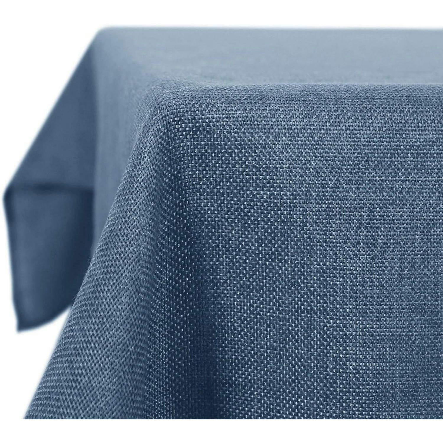 TISCHDECKE Leinenoptik Wasserabweisend 130 x 280 cm Blau - Blau, Textil (280/130/1cm)