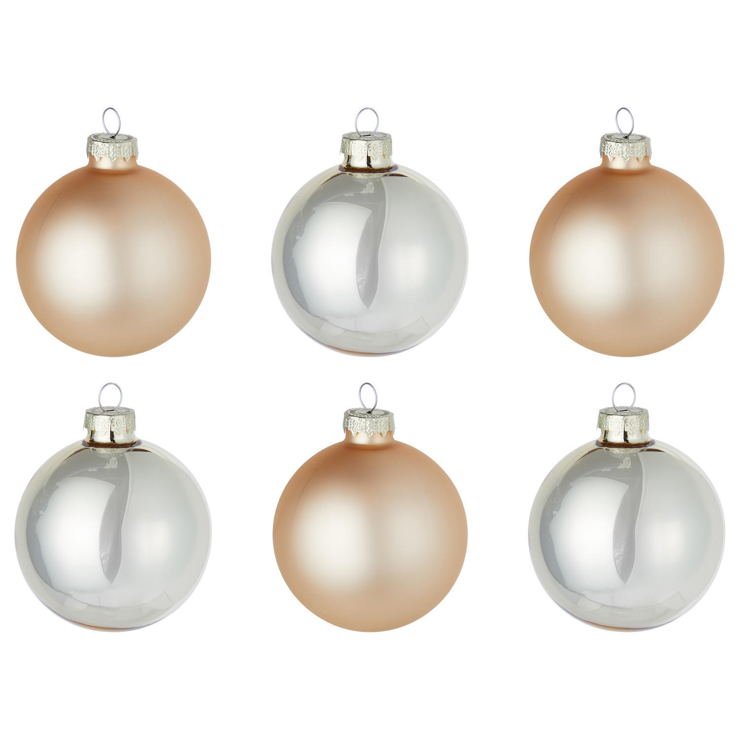 CHRISTBAUMKUGEL (6er-Set) Hang On Kugel Ø8cm - Champagner, Glas (8/8/8cm) - Butlers