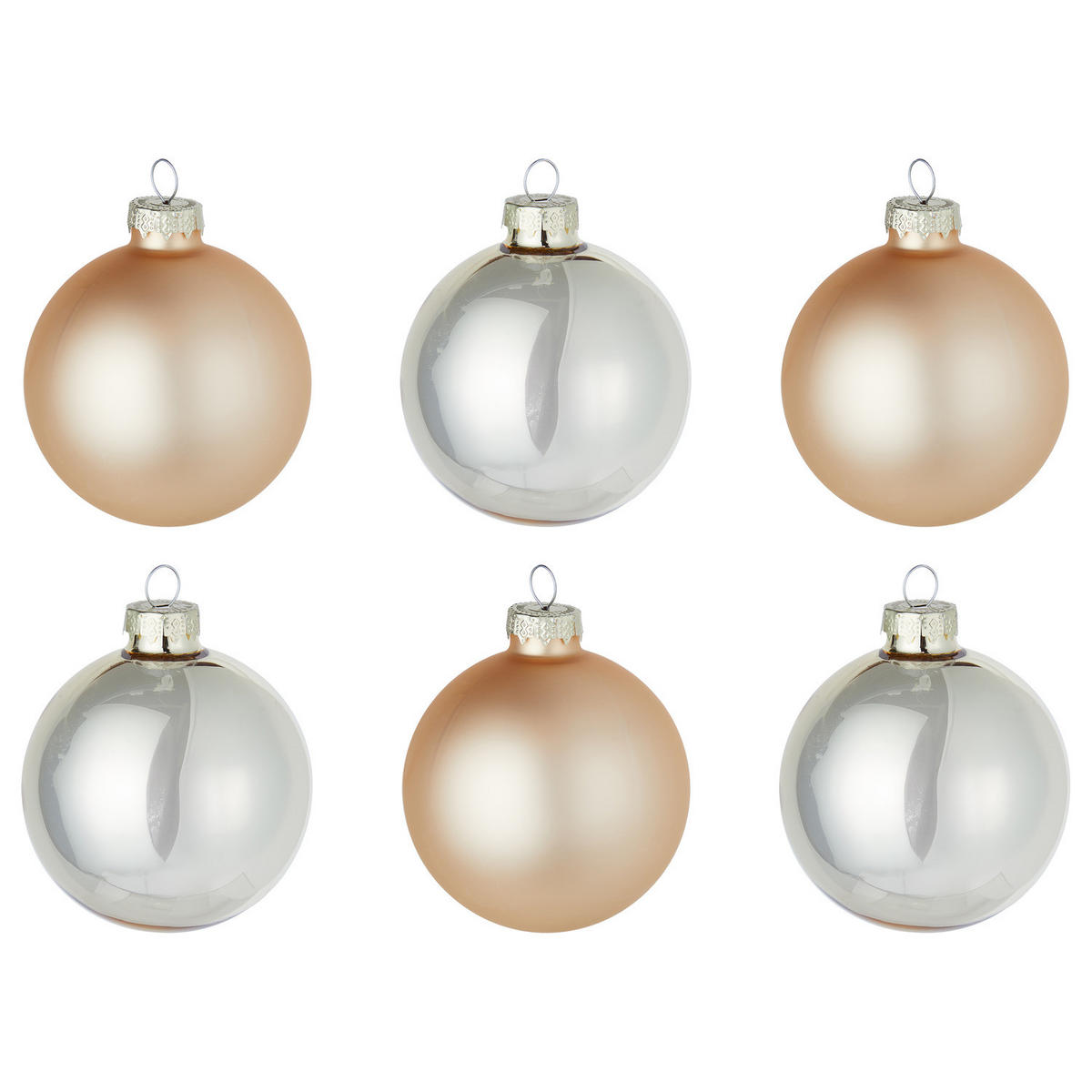 CHRISTBAUMKUGEL (6er-Set) Hang On Kugel Ø8cm - Champagner, Glas (8/8/8cm) - Butlers