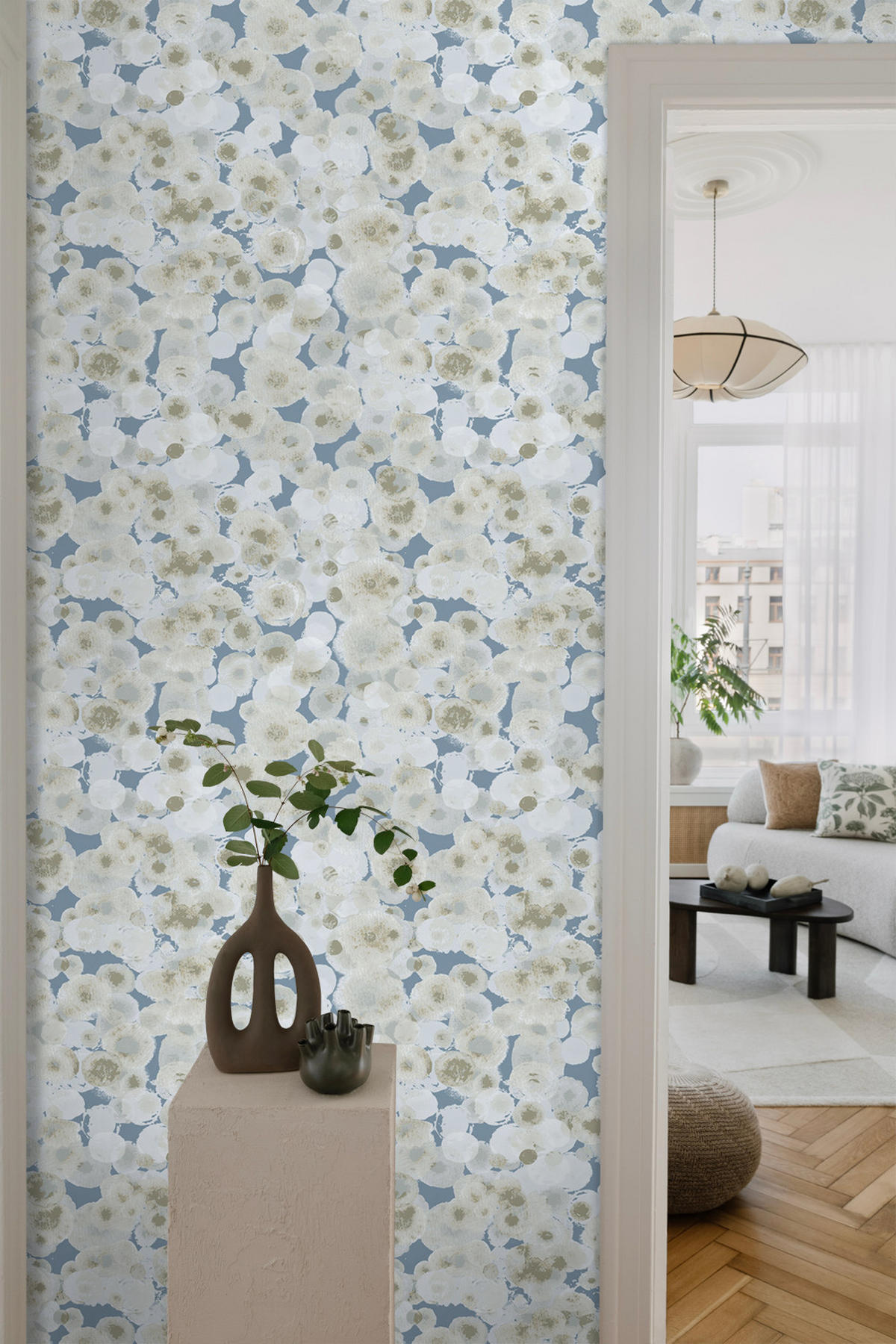 TAPETE Aquarellblasen 53 cm x 10 m - Beige, Papier (53/1000cm) - Sanders & Sanders