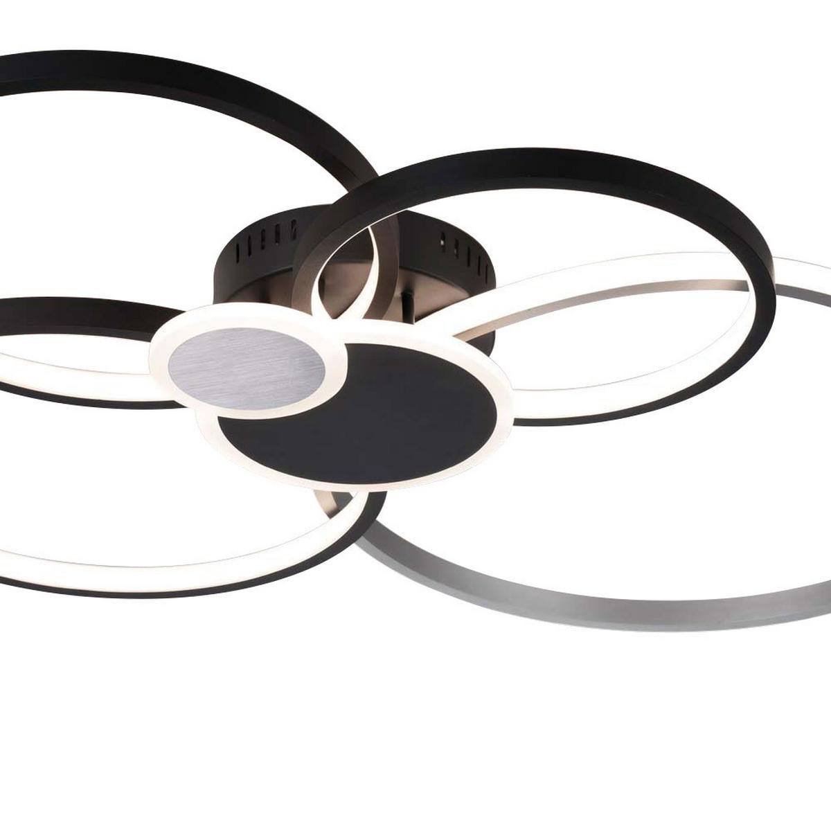 LED DECKENLEUCHTE Ring Design Schwarz - Schwarz, Metall (85/67/11.3cm)