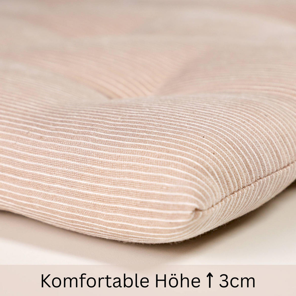 SITZKISSEN 2er Set Needlestripe rose - 40x40 cm - Rosa, Textil (40/40/3cm) - Esprit