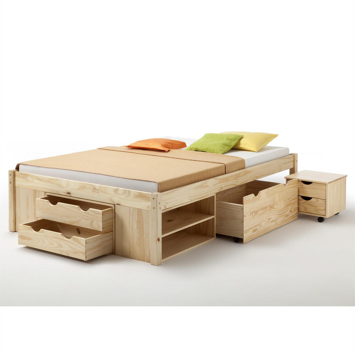 FUNKTIONSBETT SABRINA 140X200 CM - Naturfarben, Holz (148/48/211cm) - IDIMEX