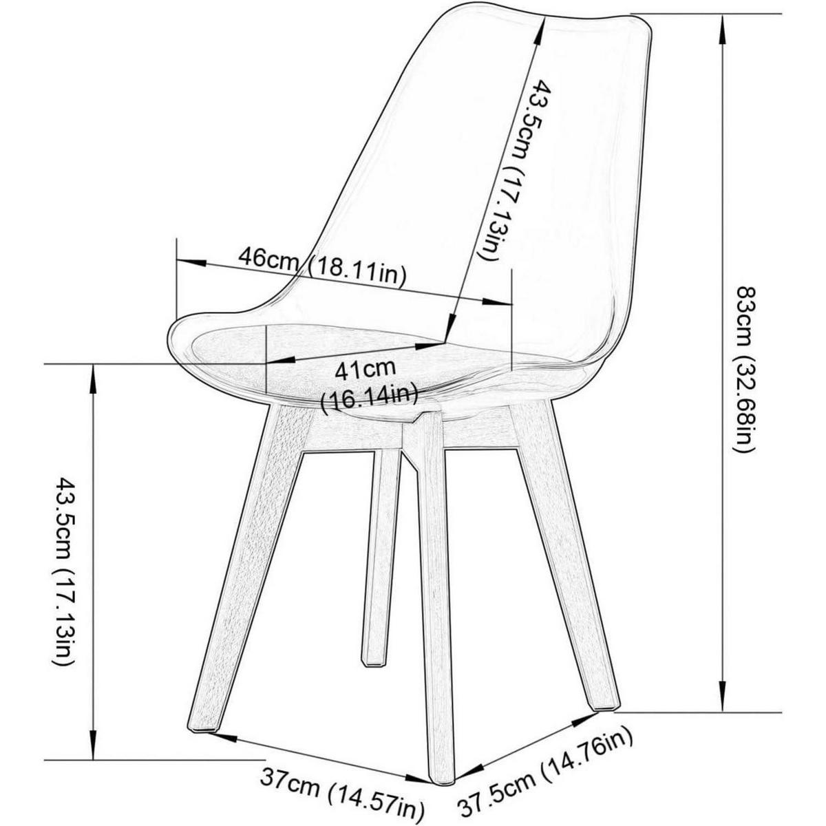 ESSZIMMERSTUHL 6er Set Braun Transparent mit Weißem PU-Leder Sitzkissen - Transparent, Kunststoff (47.5/82/41cm)