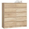 KOMMODE Sonoma Eiche 120x40x121 cm - Sonoma Eiche, Holzwerkstoff (120/121/40cm) - Akord
