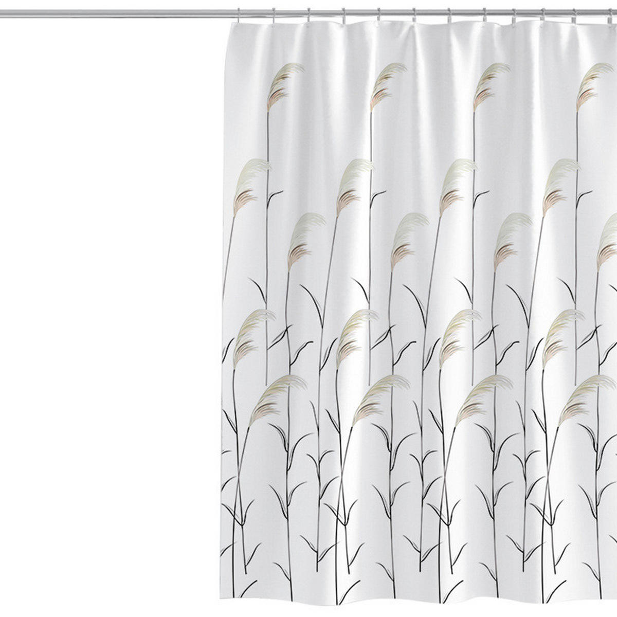 DUSCHVORHANG 180 x 200 cm Polyester schnell trocknend wasserdicht maschinenwaschbar Badezimmer - Weiß, Textil (180/200cm) - MCBOSON