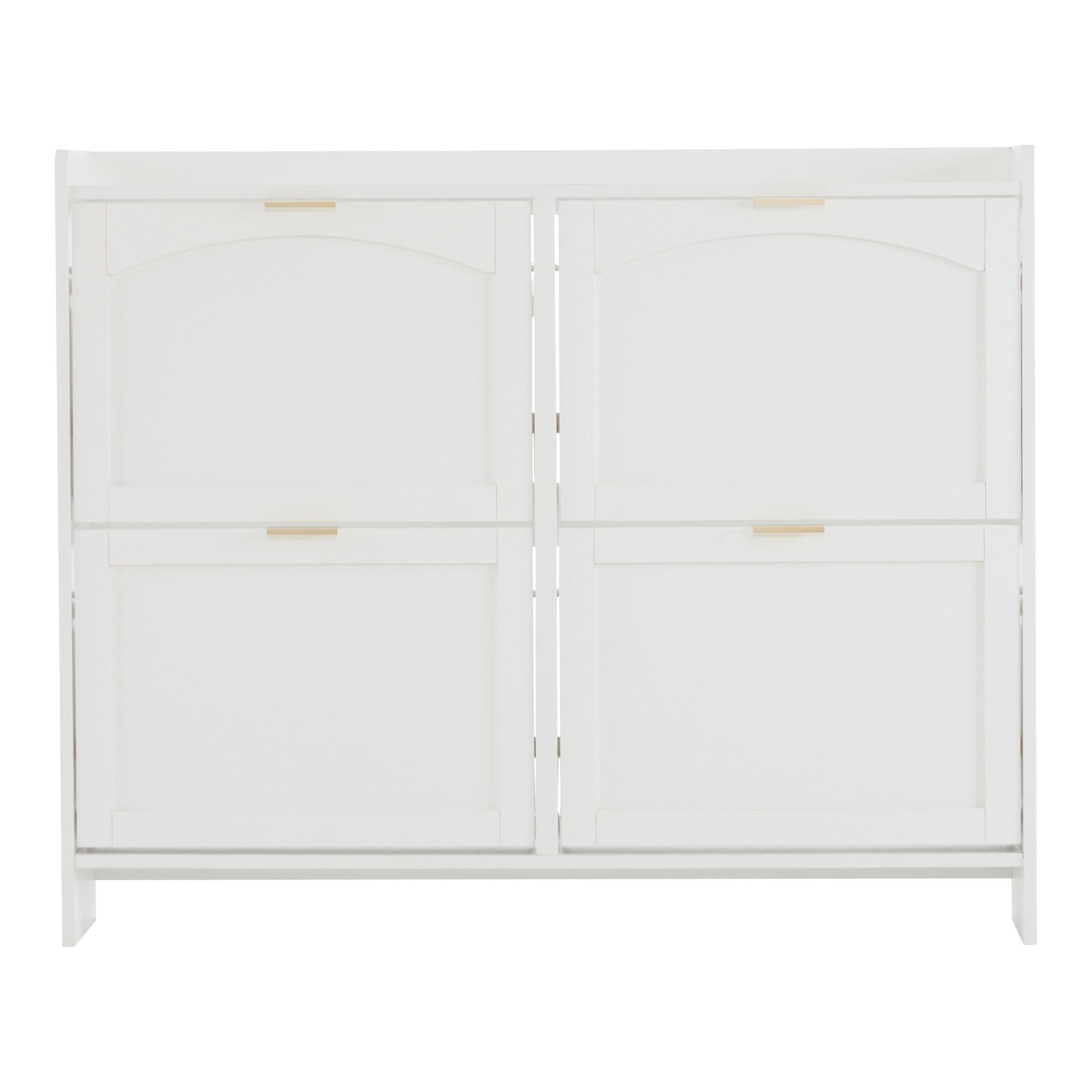 SCHUHSCHRANK Weiß 110/24/90 cm - Weiß, Holzwerkstoff (110/90/24cm) - PANGIVO