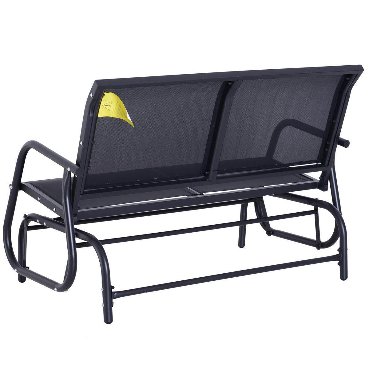 ZÁHRADNÁ hojdacia lavička 120/70/85 cm čierna s hojdacou funkciou pre 2 osoby z kovu - čierna, kov (70/88/120cm) - OKWISH