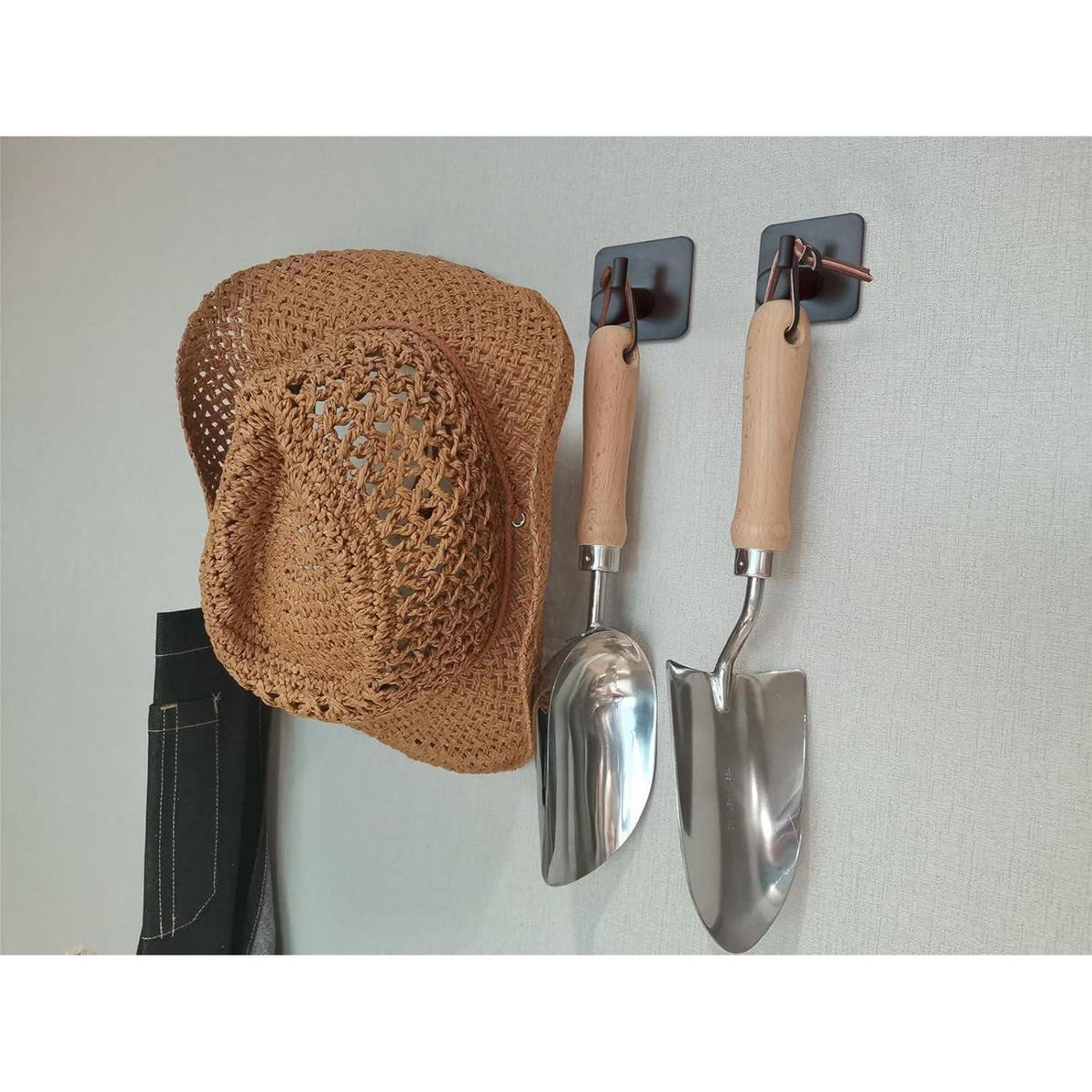 HANDTUCHHAKEN 6 Stück Set Selbstklebend Edelstahl Schwarz - Schwarz, Metall (4.5/2.7/4.5cm)