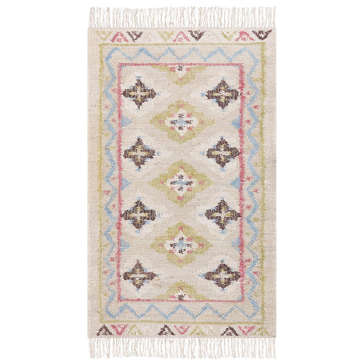 TEPPICH geflochten Terkos 150/80 cm - Multicolor, Naturmaterialien (80/150cm) - Beliani