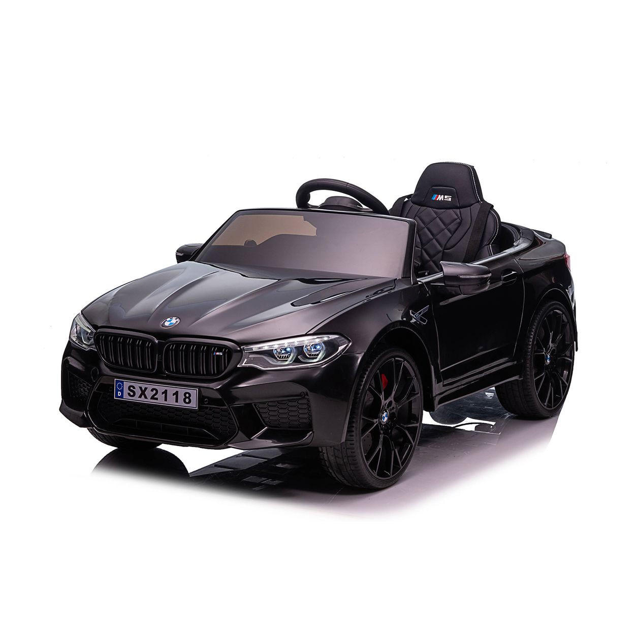 ELEKTROAUTO BMW M5 schwarz Fernbedienung Musik Eva-Räder Bluetooth - Schwarz, Kunststoff (124/74/55cm) - Chipolino